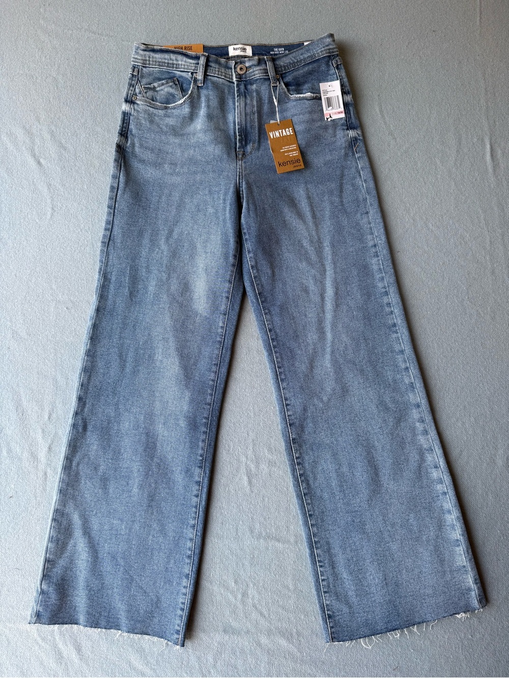Kensie Medium Wash Wide-Leg Jeans - Blue Size 10/30